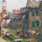 Historisches Original Aquarell Alpenländische Dorfscene – Signiert W. Howard 42