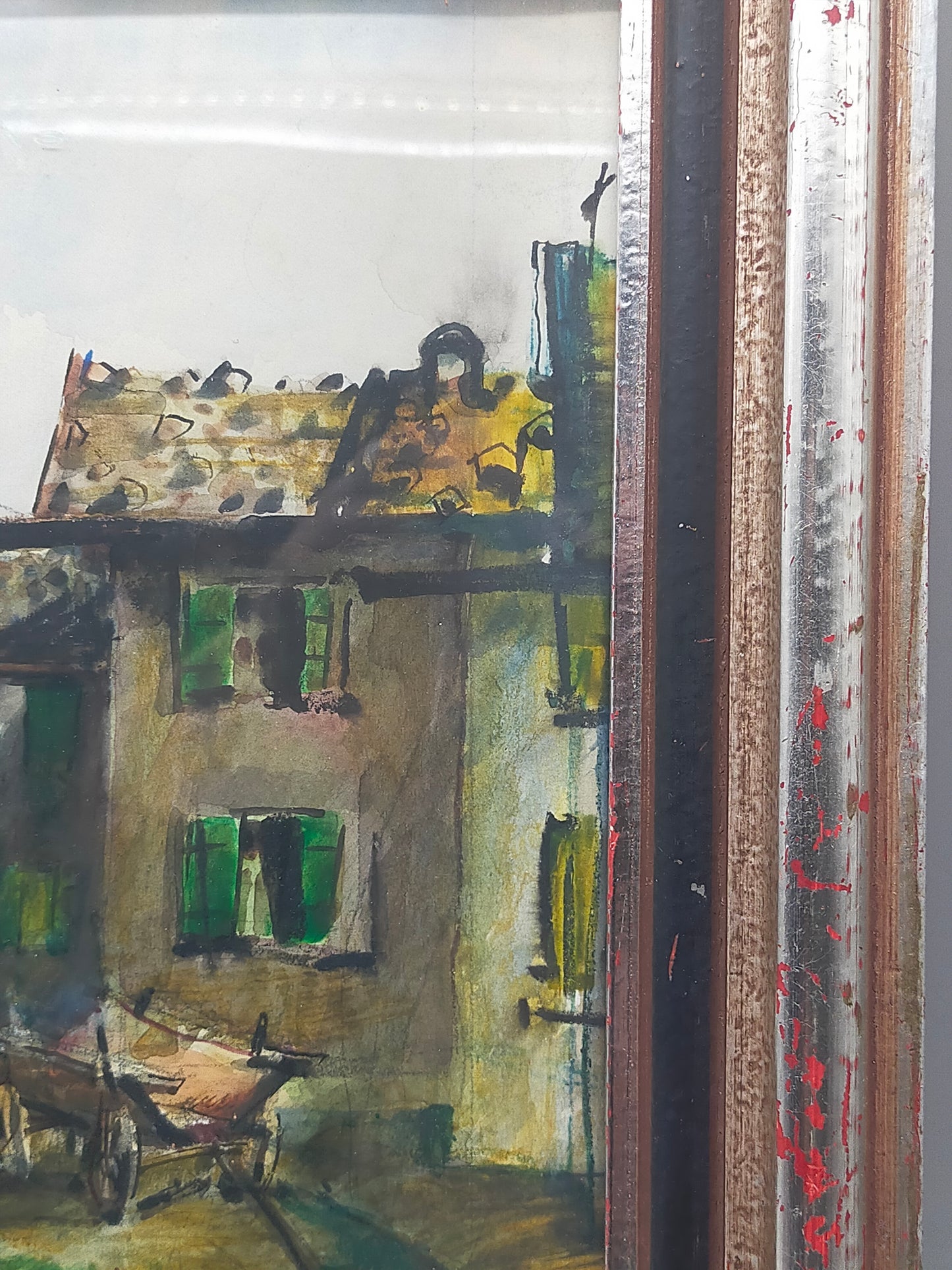 Historisches Original Aquarell Alpenländische Dorfscene – Signiert W. Howard 42