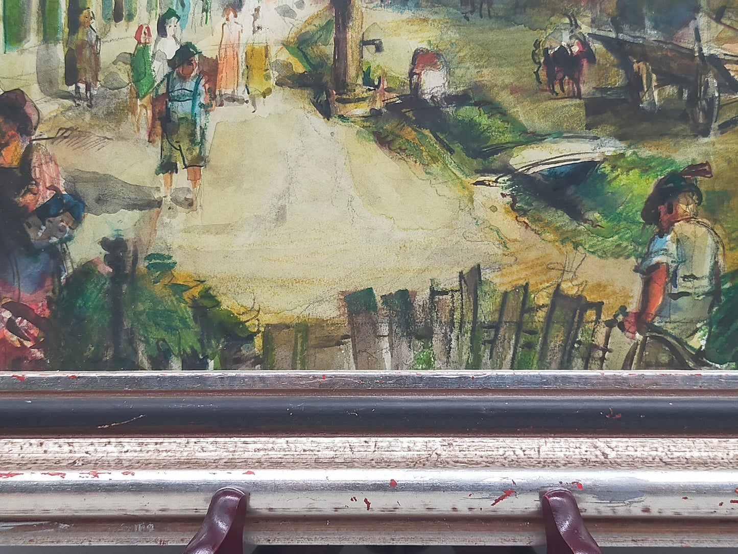 Historisches Original Aquarell Alpenländische Dorfscene – Signiert W. Howard 42