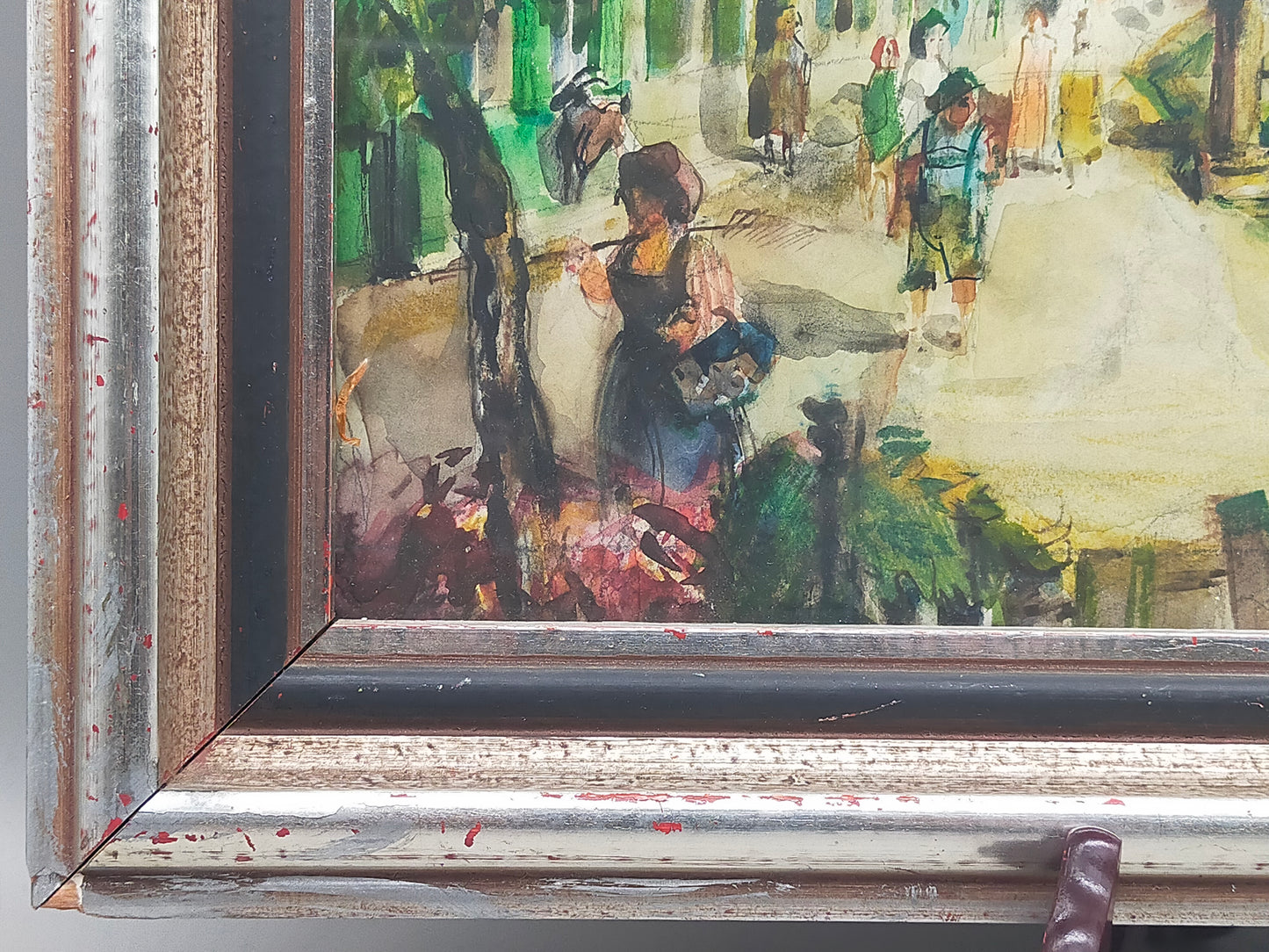 Historisches Original Aquarell Alpenländische Dorfscene – Signiert W. Howard 42