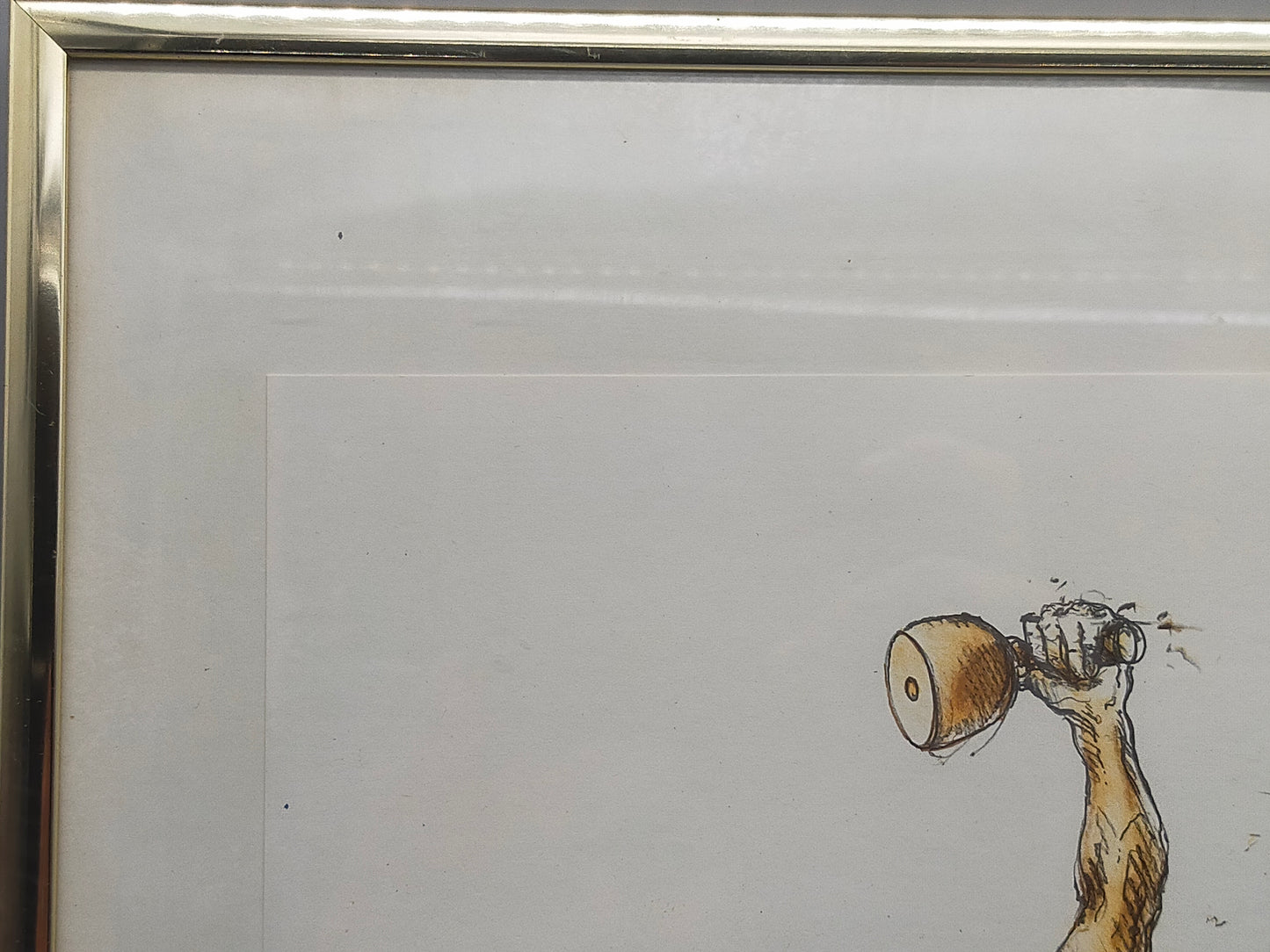 Peter Freese Lithografie 1988 – Limitierte Kunst im goldenen Rahmen - Signiert