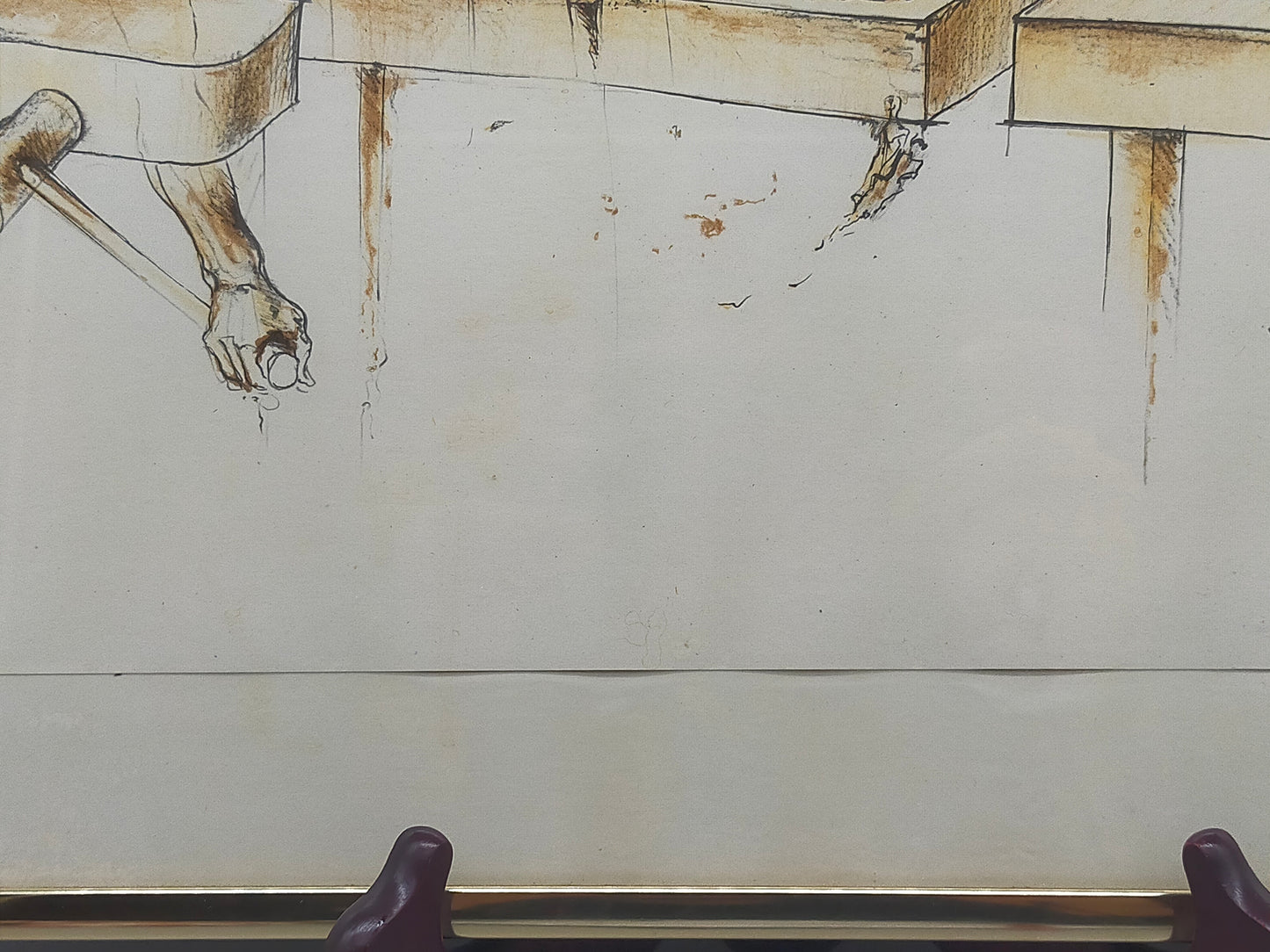 Peter Freese Lithografie 1988 – Limitierte Kunst im goldenen Rahmen - Signiert