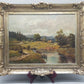 Ölgemälde Berglandschaft von R. Rödel – Prunkrahmen Gold Dekor - Signiert