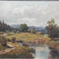 Ölgemälde Berglandschaft von R. Rödel – Prunkrahmen Gold Dekor - Signiert
