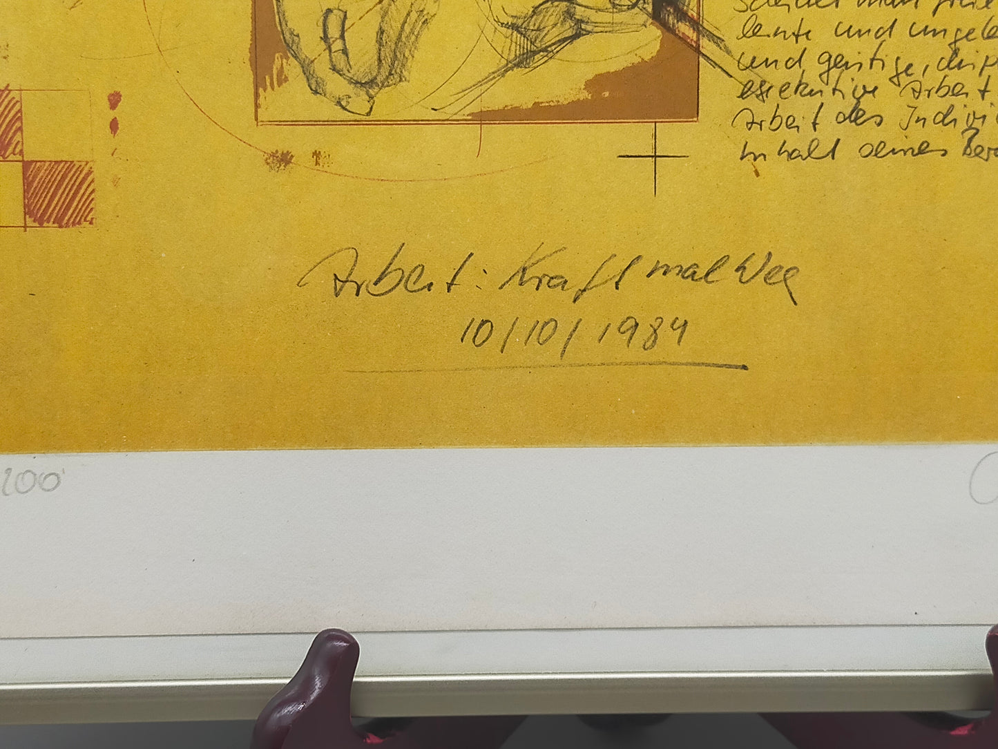 Limitierte Grafik „Arbeit: Kraft mal Weg“ – Signiertes Kunstwerk (1984)