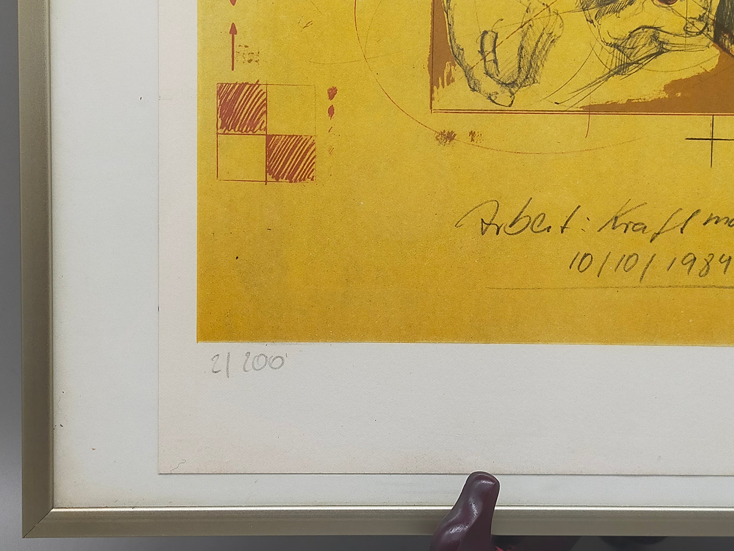 Limitierte Grafik „Arbeit: Kraft mal Weg“ – Signiertes Kunstwerk (1984)