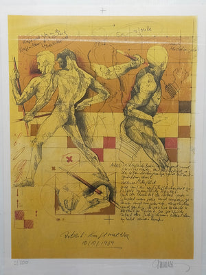 Limitierte Grafik „Arbeit: Kraft mal Weg“ – Signiertes Kunstwerk (1984)