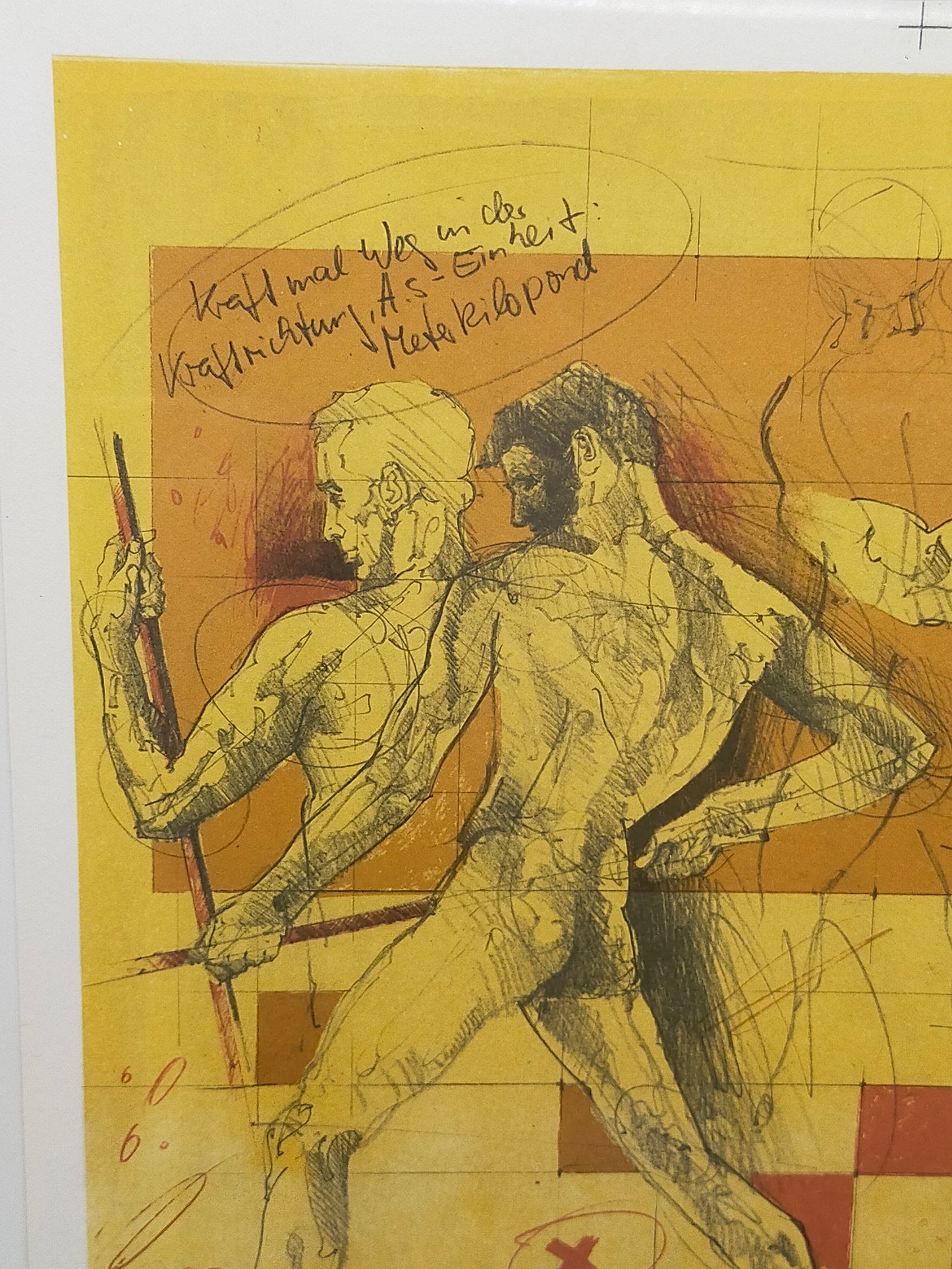 Limitierte Grafik „Arbeit: Kraft mal Weg“ – Signiertes Kunstwerk (1984)