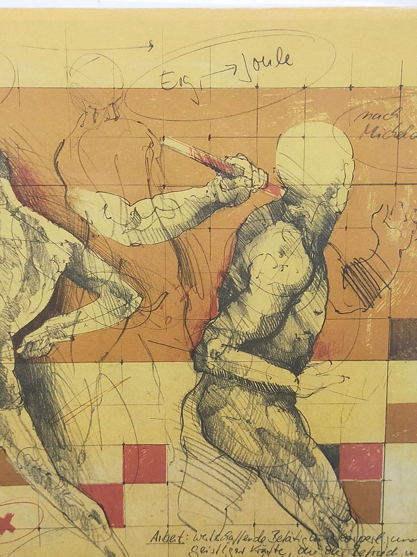Limitierte Grafik „Arbeit: Kraft mal Weg“ – Signiertes Kunstwerk (1984)