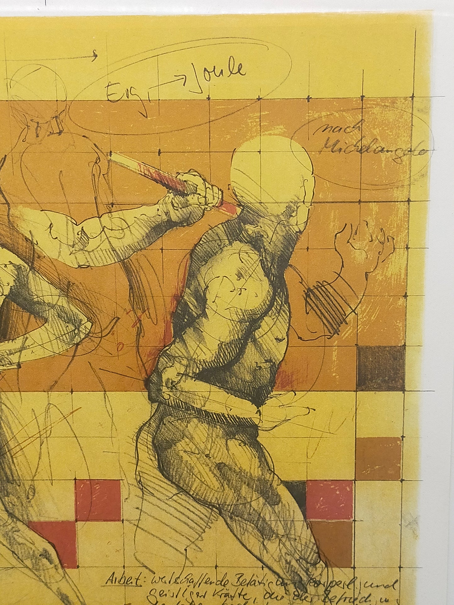 Limitierte Grafik „Arbeit: Kraft mal Weg“ – Signiertes Kunstwerk (1984)