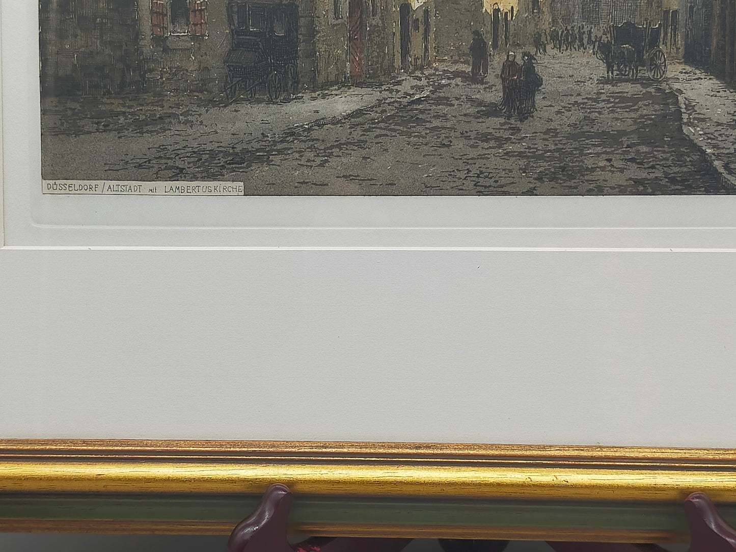 Josef Eidenberger Farbradierung – Düsseldorf Altstadt Lambertuskirche - Signiert