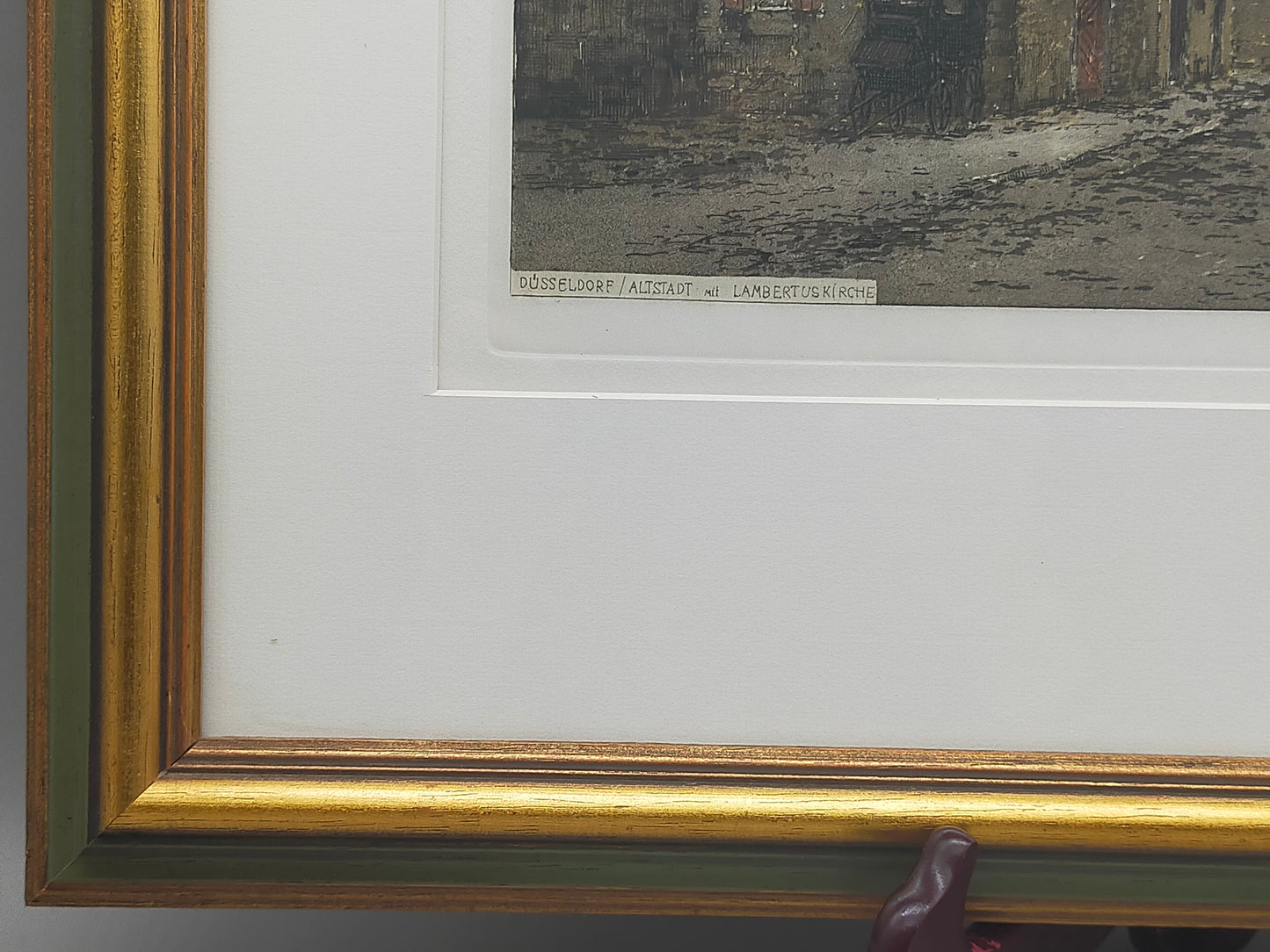 Josef Eidenberger Farbradierung – Düsseldorf Altstadt Lambertuskirche - Signiert