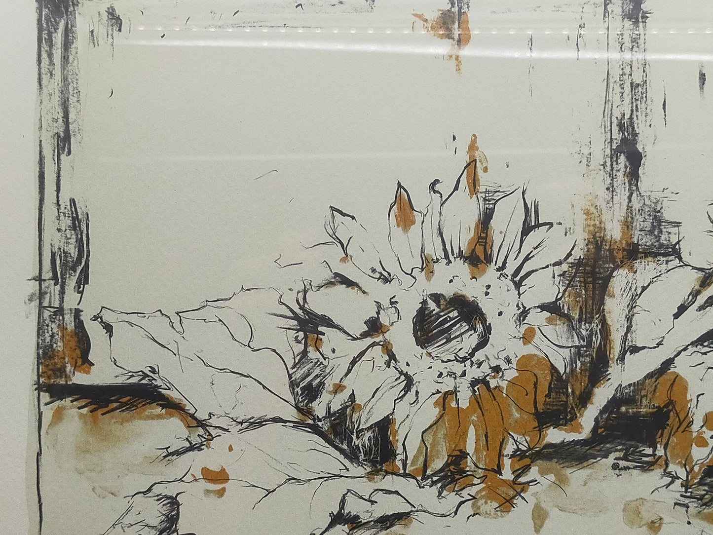 Anja Manderbach Original Grafik Sonnenblumen – Signiert & Limitiert 1994