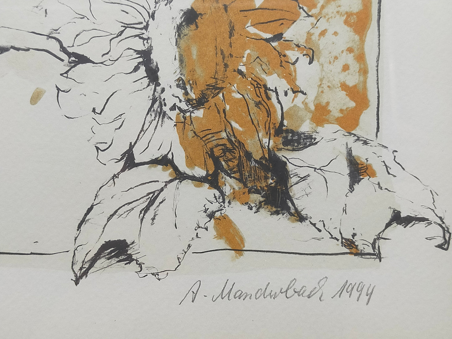 Anja Manderbach Original Grafik Sonnenblumen – Signiert & Limitiert 1994