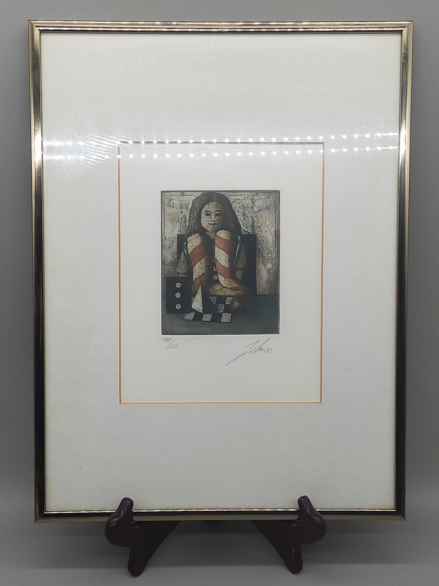 Limitierte Grafik „Zelmer '83“ – Moderner Kunstdruck im Metallrahmen