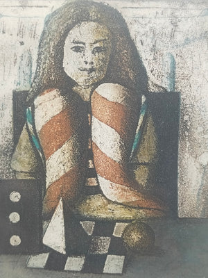 Limitierte Grafik „Zelmer '83“ – Moderner Kunstdruck im Metallrahmen
