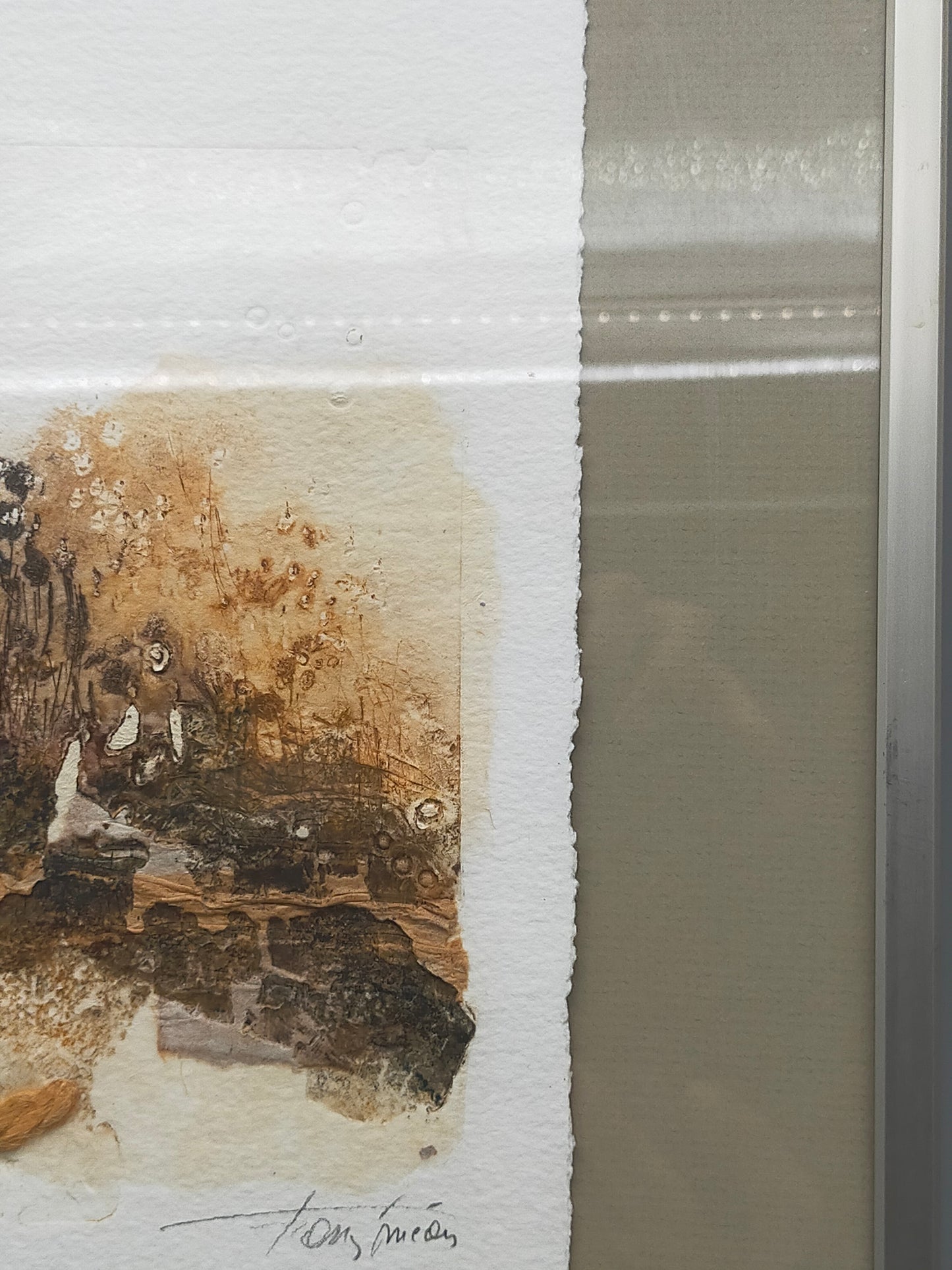 Abstrakte Kunst „Proume“ – Signierte Lithografie im DEHA Rahmen