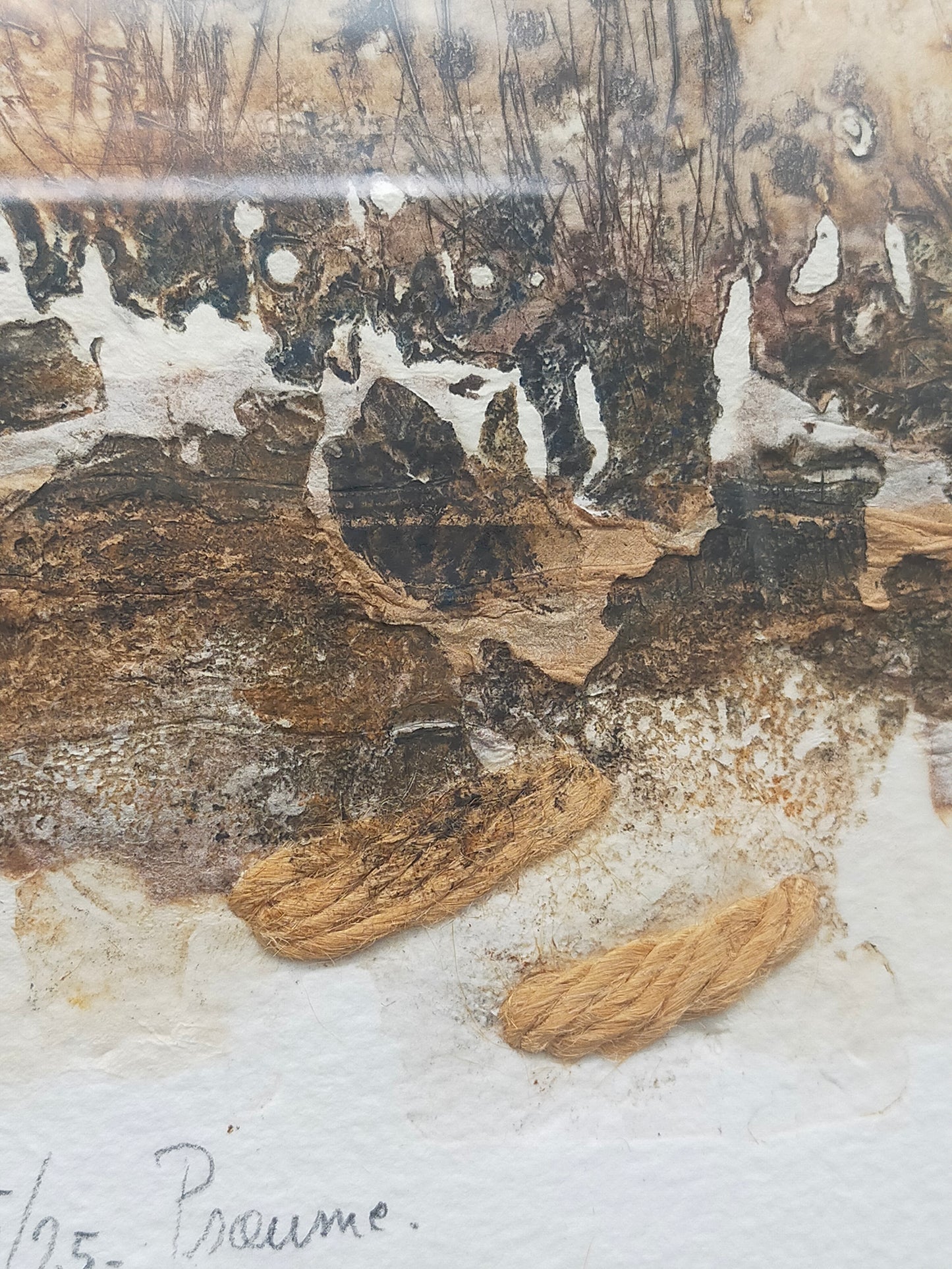 Abstrakte Kunst „Proume“ – Signierte Lithografie im DEHA Rahmen