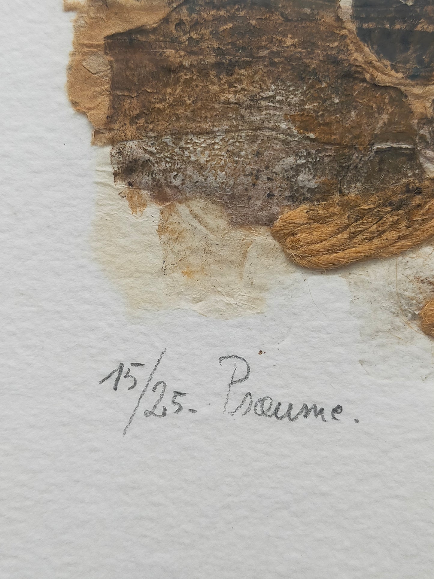 Abstrakte Kunst „Proume“ – Signierte Lithografie im DEHA Rahmen