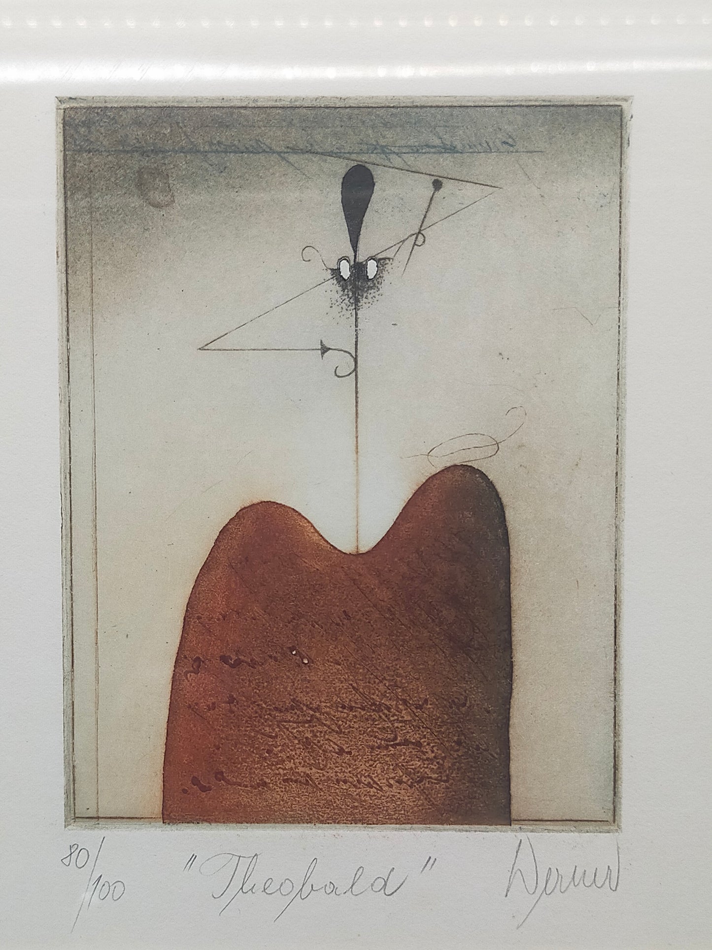 "Theobald" – Handsignierte Original Radierung von Werner, Limitiert 80/100