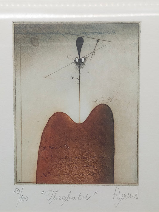 "Theobald" – Handsignierte Original Radierung von Werner, Limitiert 80/100