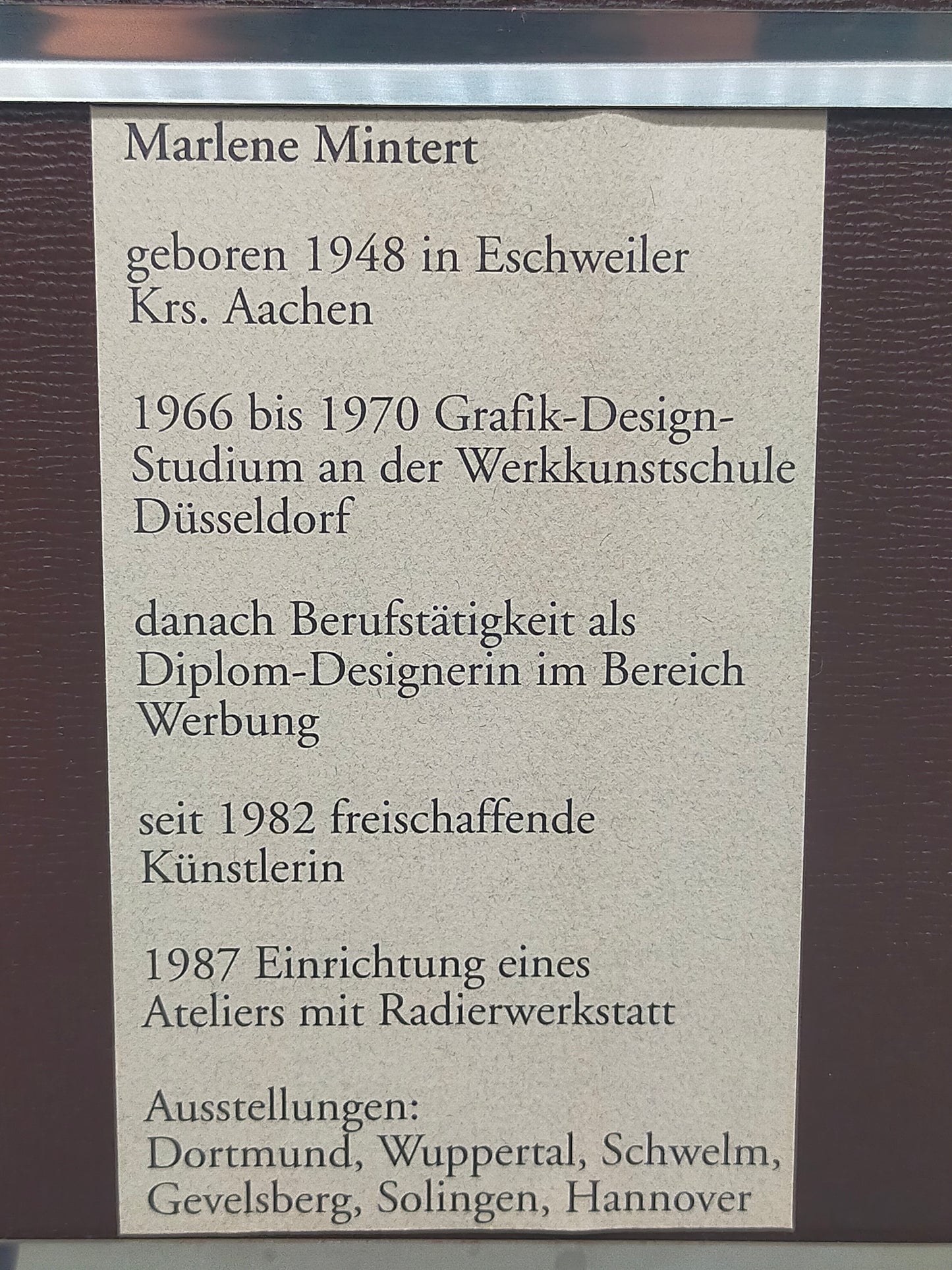 Marlene Mintert Radierung „Alentejo I“ – Signiertes Kunstwerk (1992)