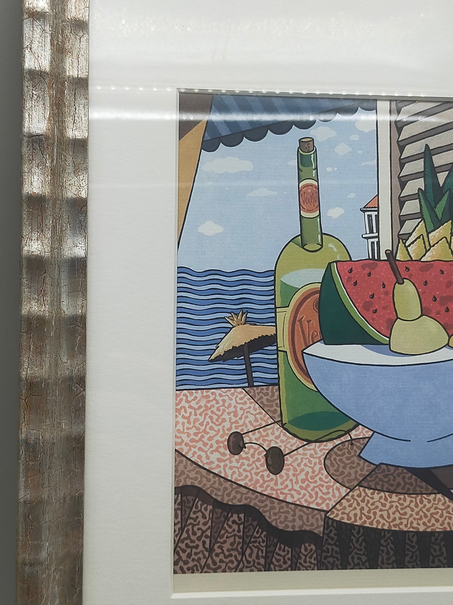 Fernando Bellver Farblithografie – Mediterranes Stillleben im Rahmen