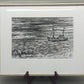 Maritime Kohlezeichnung „Fischerboot auf See“ – Signiert & Gerahmt (2001)