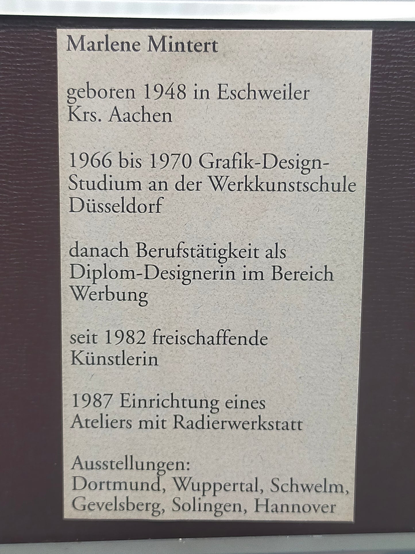 Titel Marlene Mintert Radierung Alentejo II Handsigniert & Limitiert