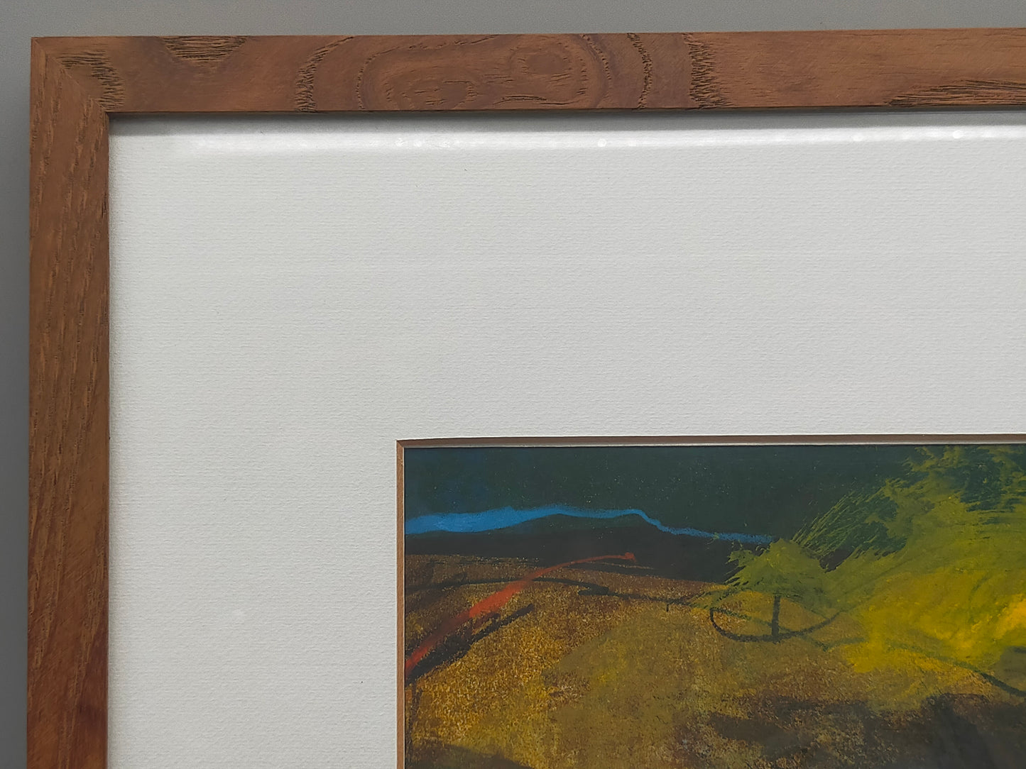 Abstrakte Komposition von Thiele – Signierte Grafik im Holzrahmen