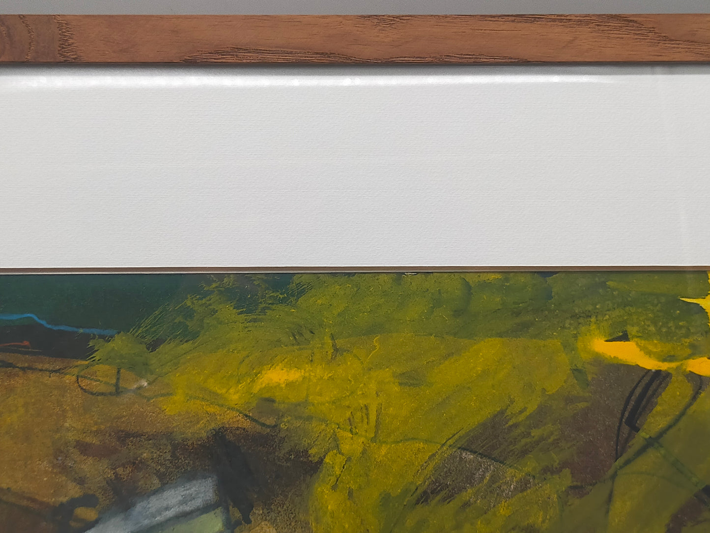Abstrakte Komposition von Thiele – Signierte Grafik im Holzrahmen