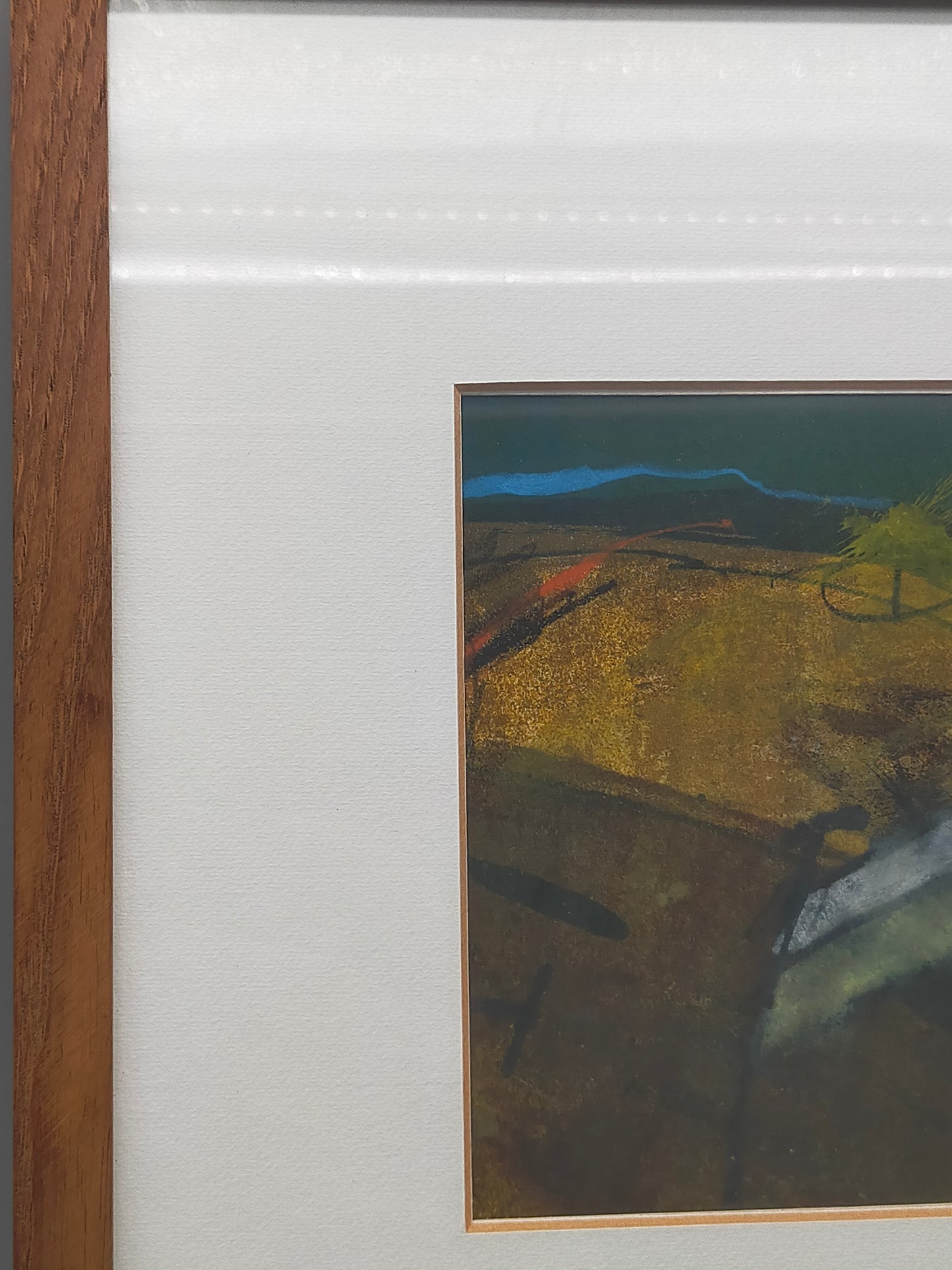 Abstrakte Komposition von Thiele – Signierte Grafik im Holzrahmen