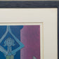 Moderner Kunstdruck "Fürwald" im Rahmen – Abstrakte Blau-Violette Figur - 1996