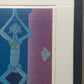 Moderner Kunstdruck "Fürwald" im Rahmen – Abstrakte Blau-Violette Figur - 1996