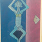 Moderner Kunstdruck "Fürwald" im Rahmen – Abstrakte Blau-Violette Figur - 1996