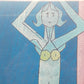 Moderner Kunstdruck "Fürwald" im Rahmen – Abstrakte Blau-Violette Figur - 1996