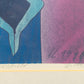 Moderner Kunstdruck "Fürwald" im Rahmen – Abstrakte Blau-Violette Figur - 1996