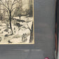 Vintage New York City Central Park Skizze – Gerahmtes Kunstwerk mit Widmung