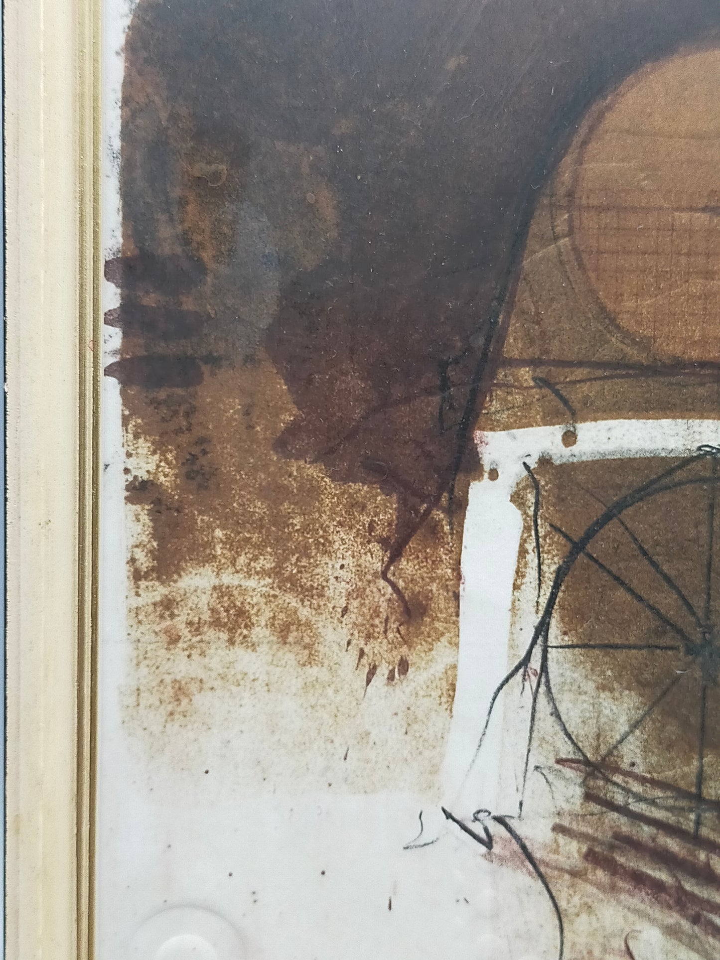 Abstrakte Kunstgrafik im Goldrahmen – Handsigniert & Limitiert (1989)