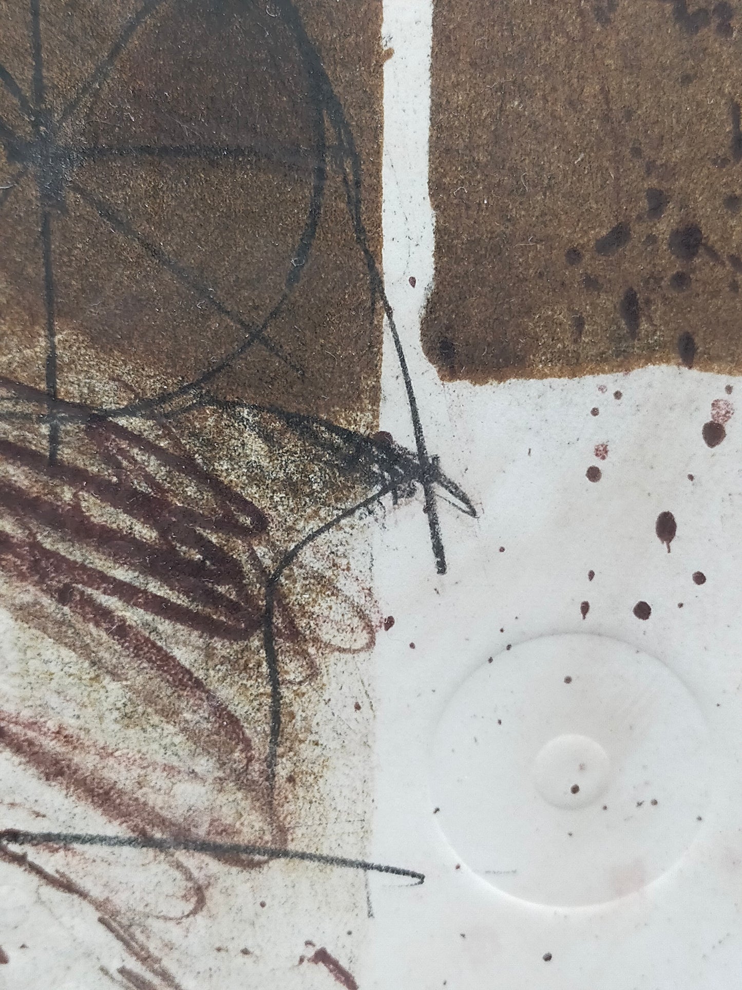 Abstrakte Kunstgrafik im Goldrahmen – Handsigniert & Limitiert (1989)