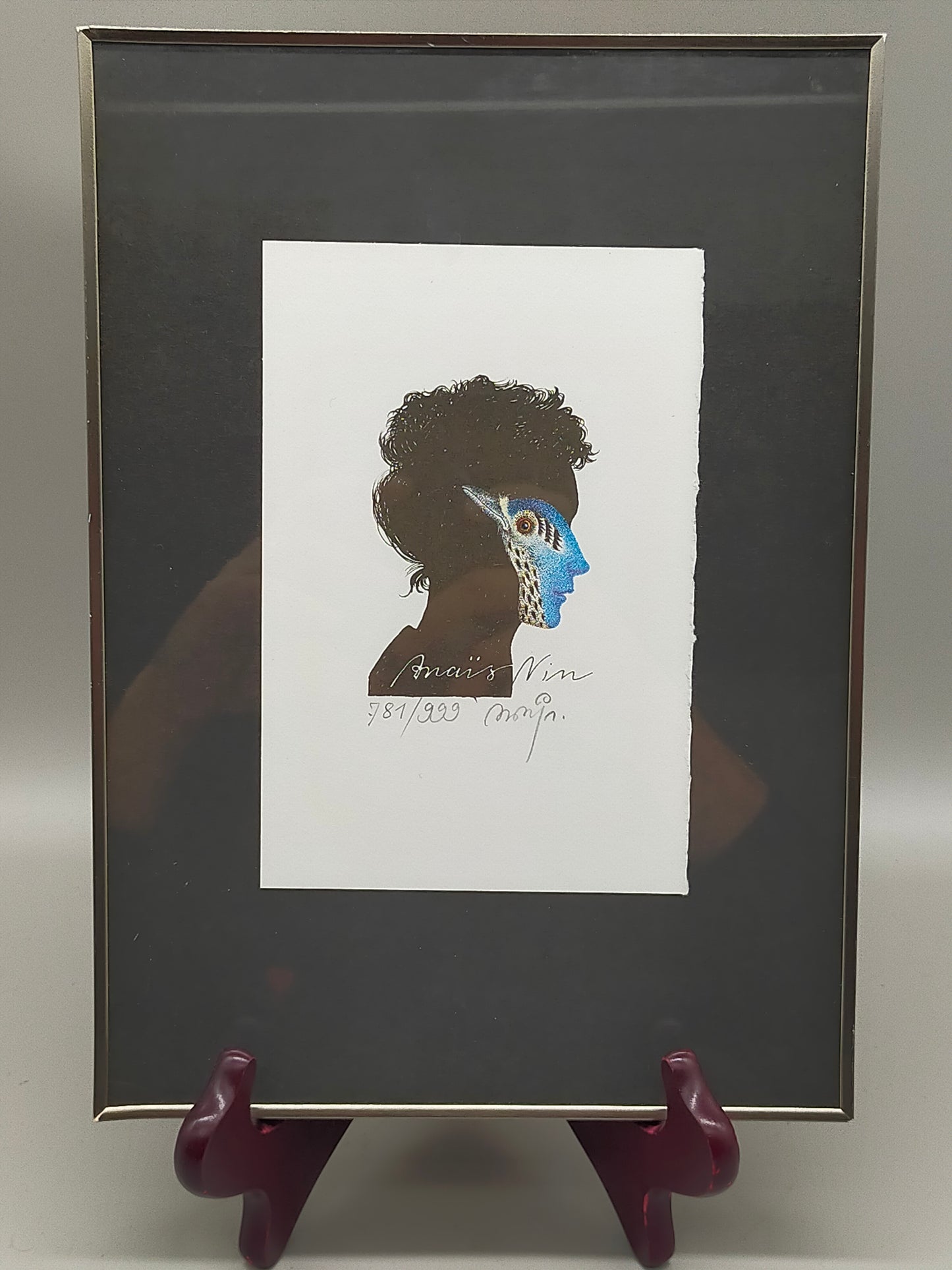 Michael Mathias Limitierte Anais Nin Grafik im Rahmen Kunstvolles Porträt