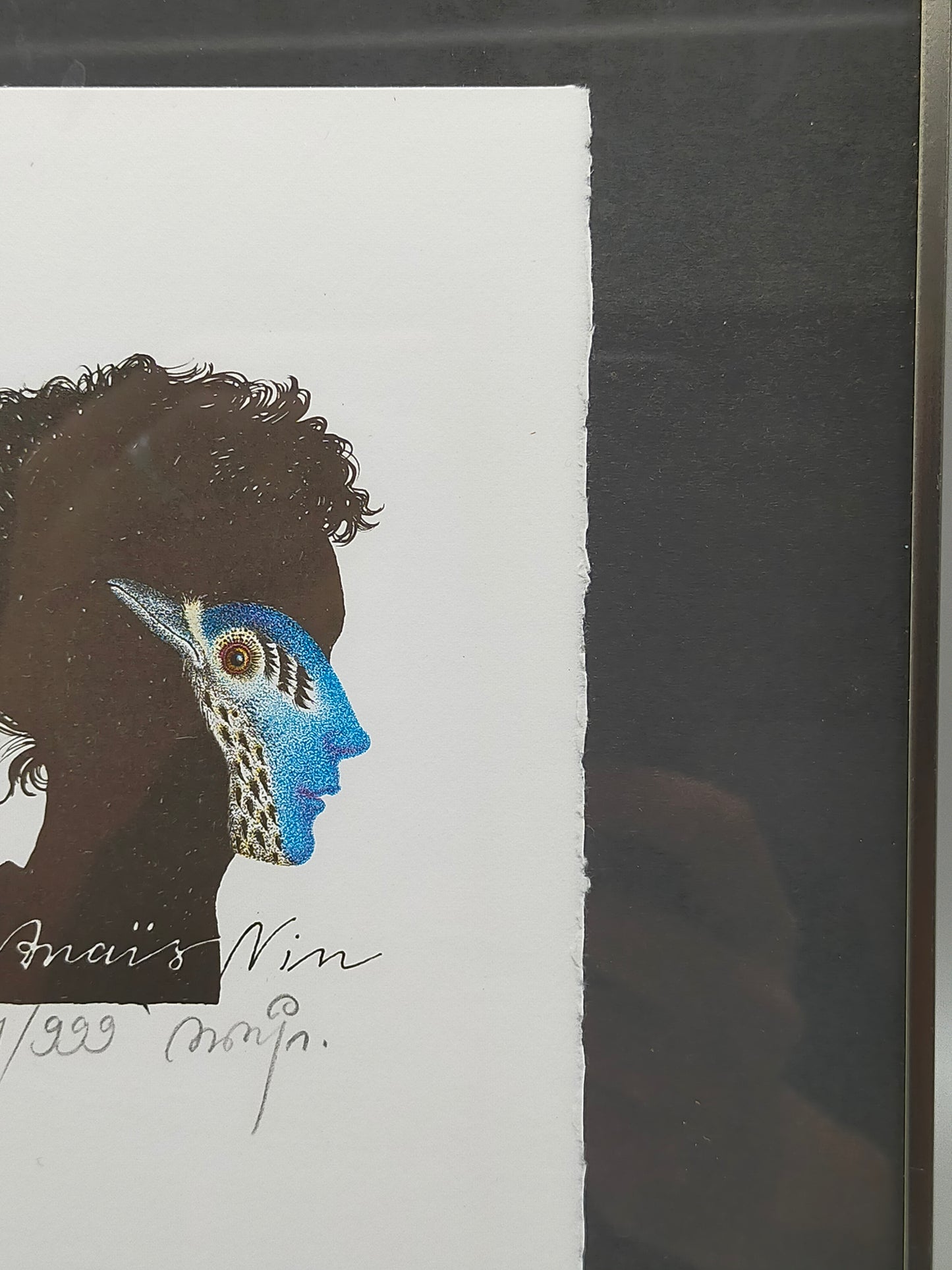 Michael Mathias Limitierte Anais Nin Grafik im Rahmen Kunstvolles Porträt