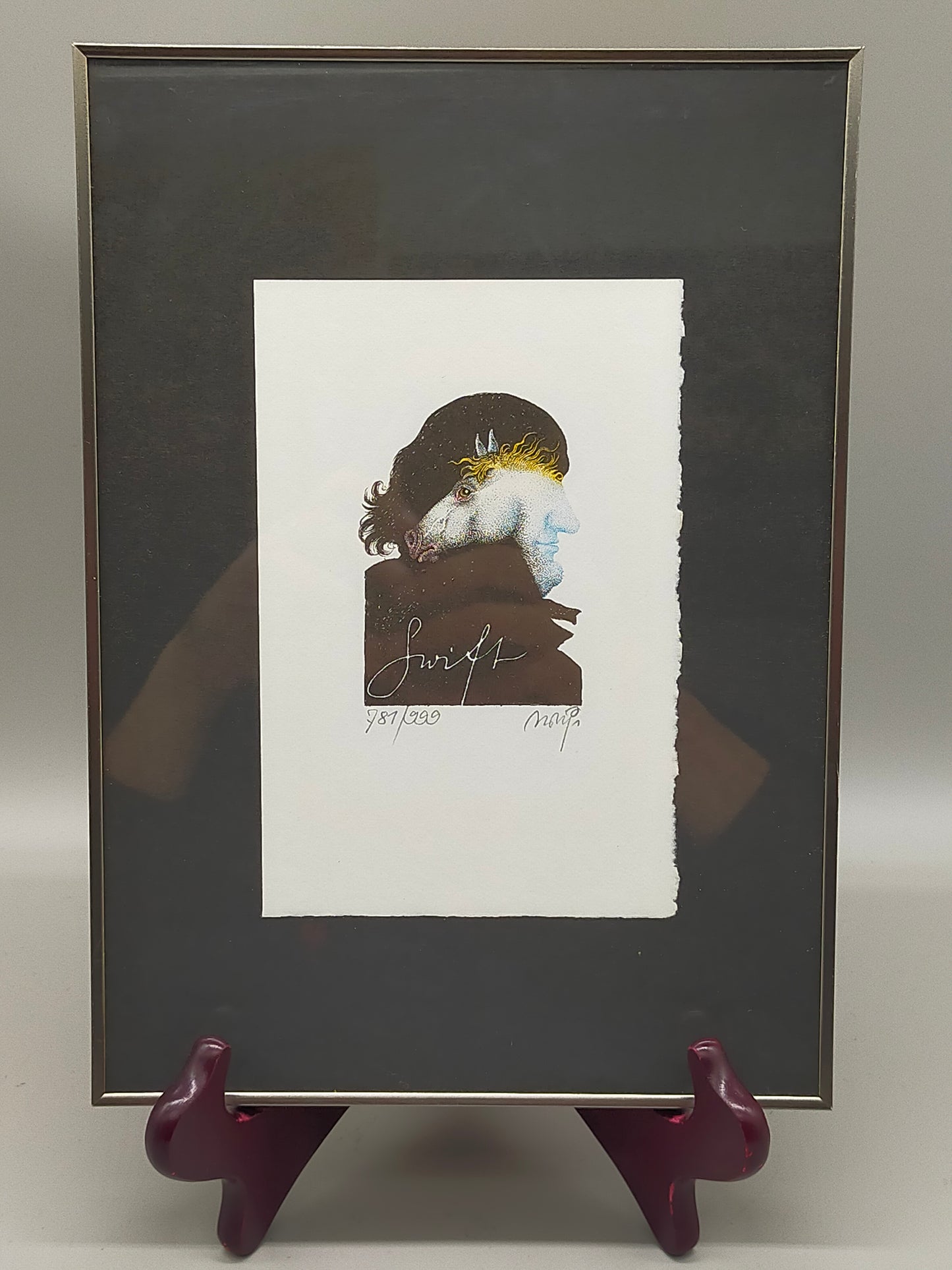 Michael Mathias Limitierte Grafik Swift von Moiré Surrealistisches Porträt