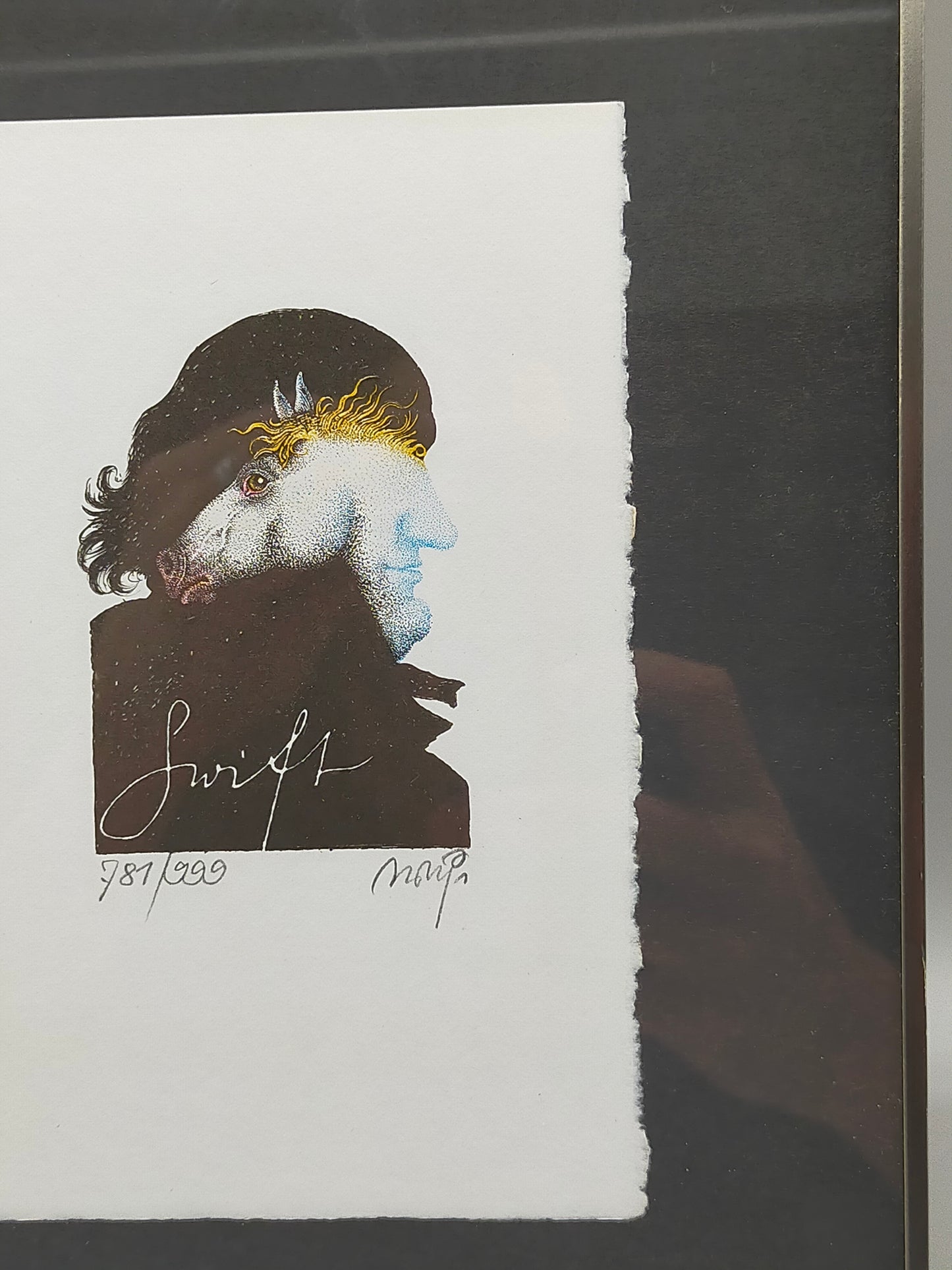 Michael Mathias Limitierte Grafik Swift von Moiré Surrealistisches Porträt