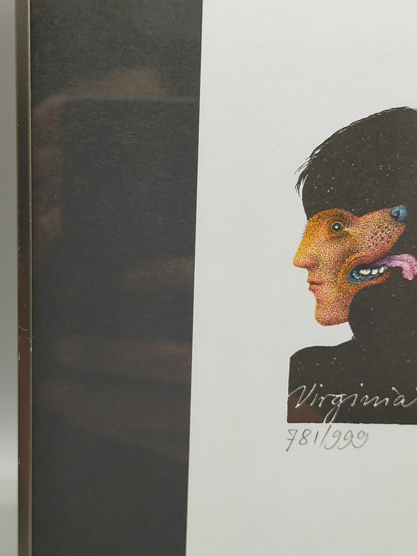 Michael Mathias Limitierte Virginia Woolf Grafik Kunstvolles Porträt