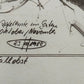 Original Zeichnung „Fallobst“ von 1982 – Handsigniertes Stillleben im Rahmen