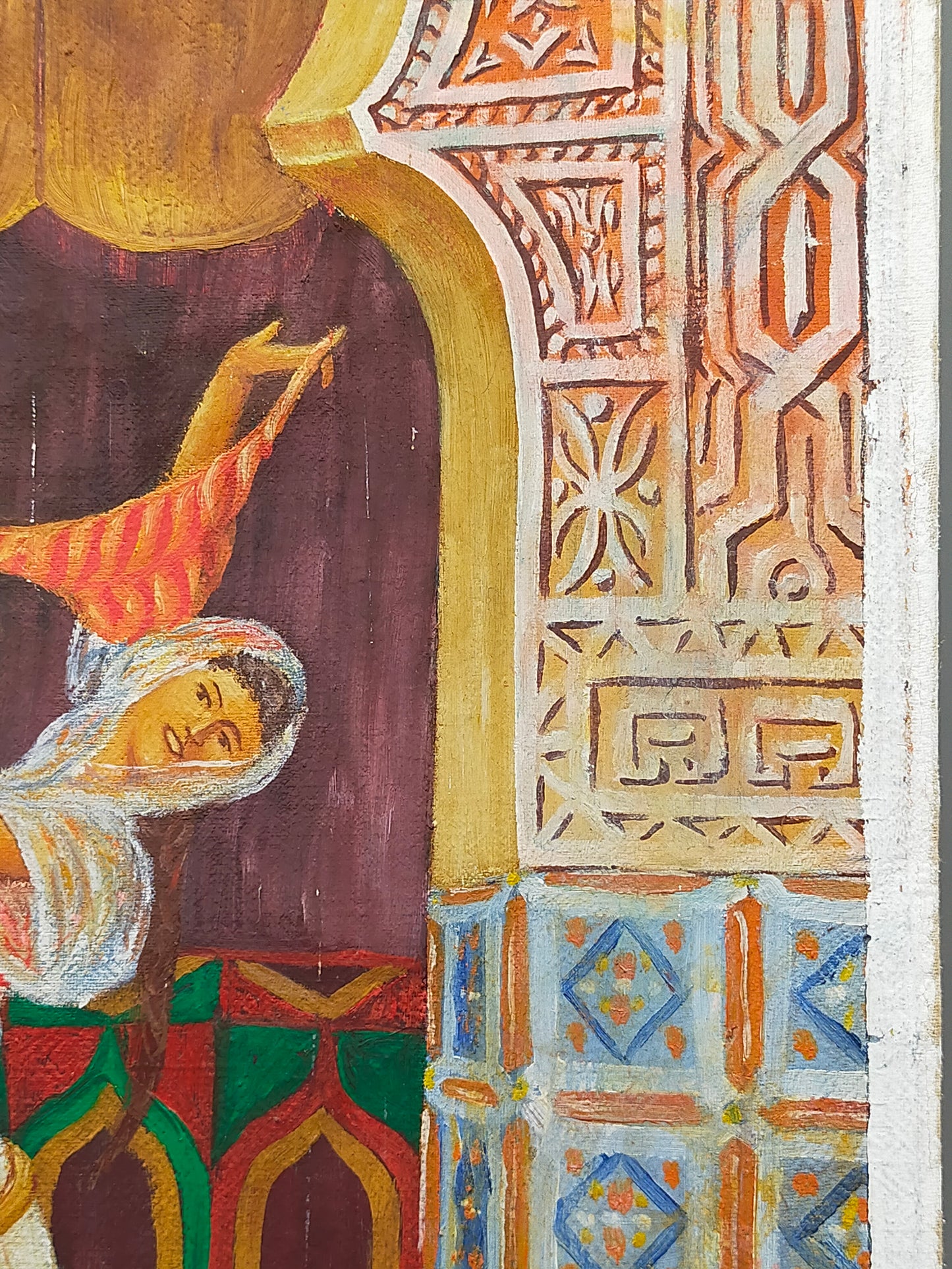 Orientalisches Ölgemälde – Tänzerin in prachtvollem Palast Ambiente