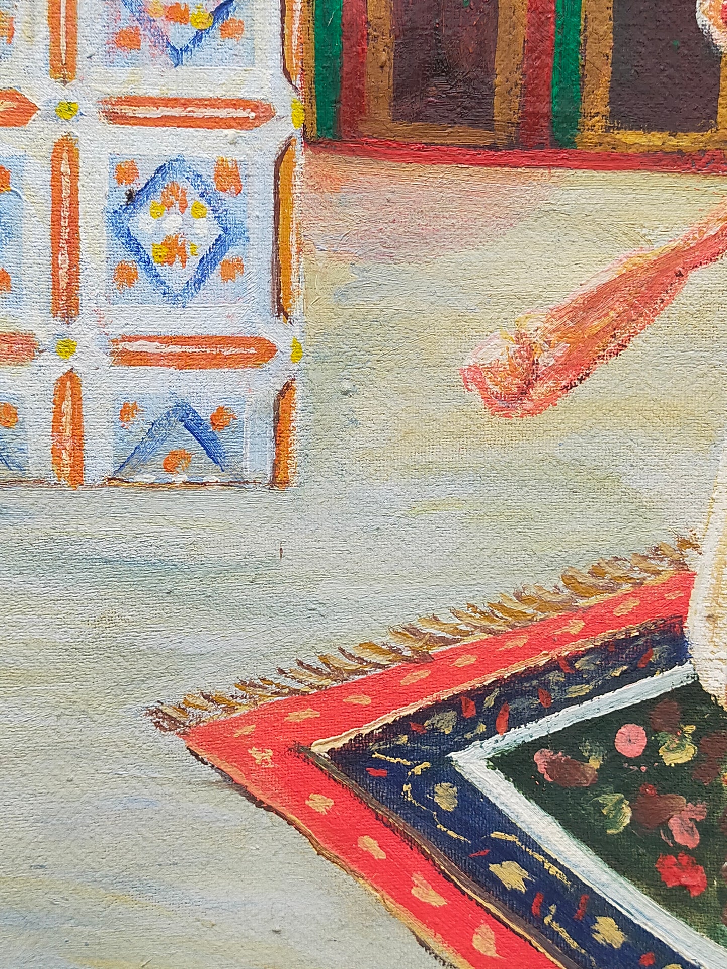 Orientalisches Ölgemälde – Tänzerin in prachtvollem Palast Ambiente