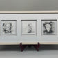 Modernes Triptychon Abstrakte Kunst – 3er Grafik im Holzrahmen