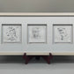 Modernes Triptychon Abstrakte Kunst – 3er -  Grafik im Holzrahmen